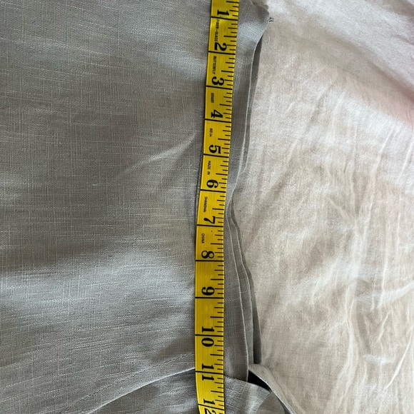 (S) Linen Wrap Skirt, Knee Length Circle Skirt-Beige - Picture 10 of 11